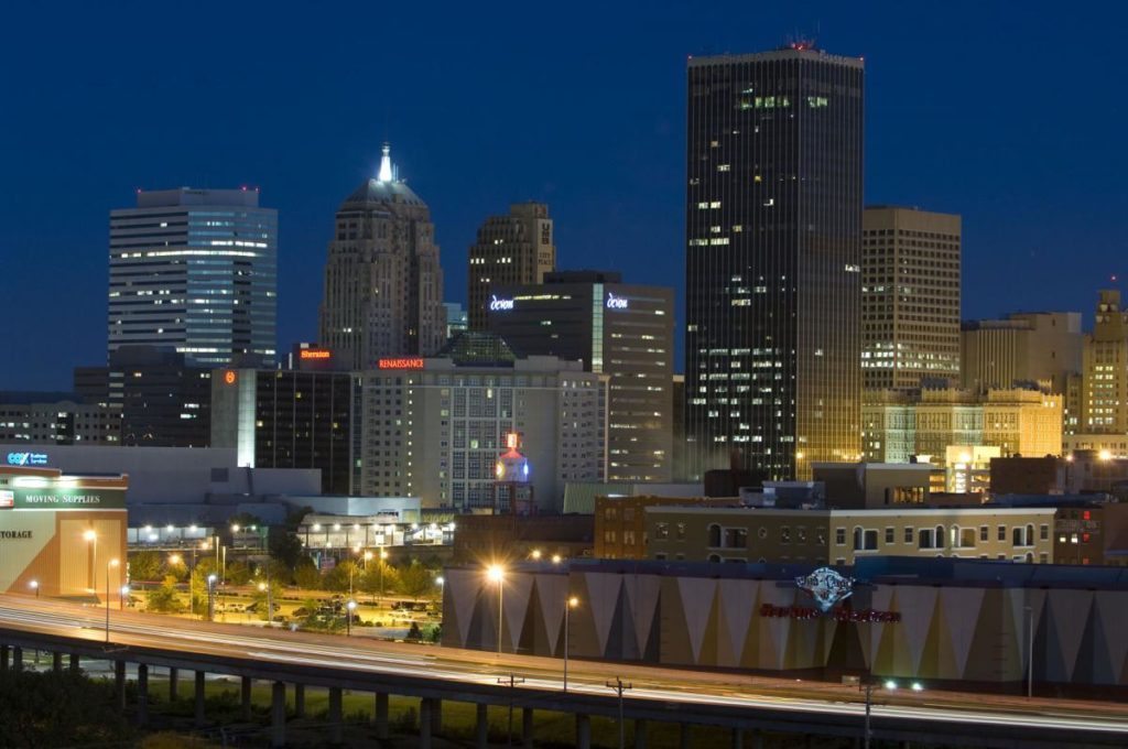 Oklahoma City & Bricktown Skyline at Night