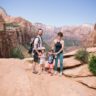 Family hiking in Zion National Park