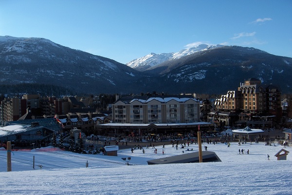 Whistler village in winter