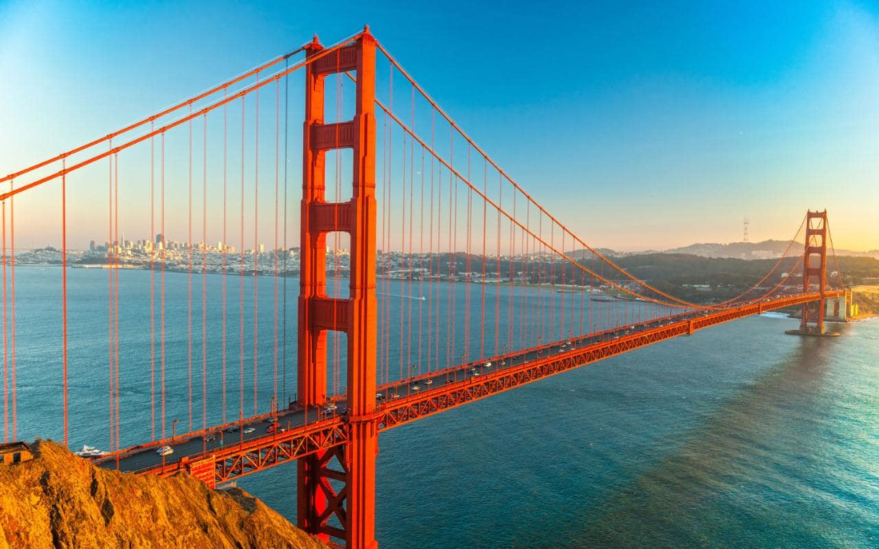 San Francisco bay and the Golden Gate Bridge