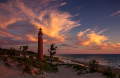 Lighthouse on Lake Michigan